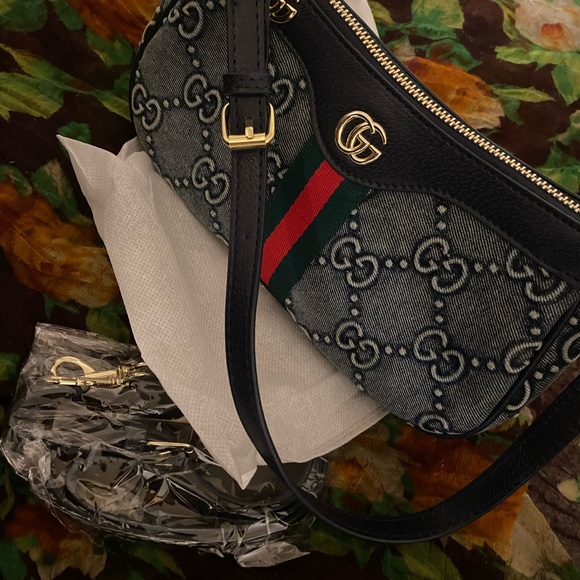 Gucci Denim and Leather Monogram Bag - Picture 7 of 7